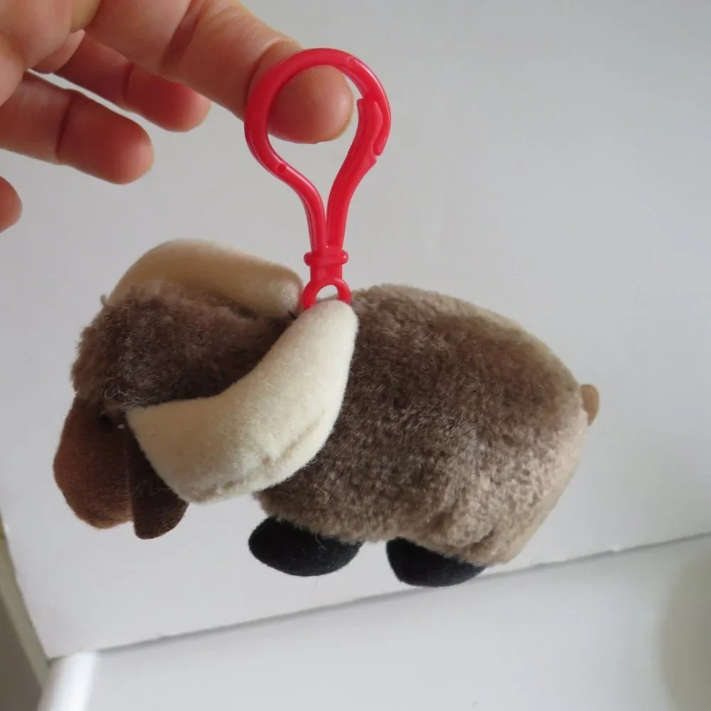 Bison Buffalo BACKPACK CLIP plush mini stuffed animal #2 zoo animals